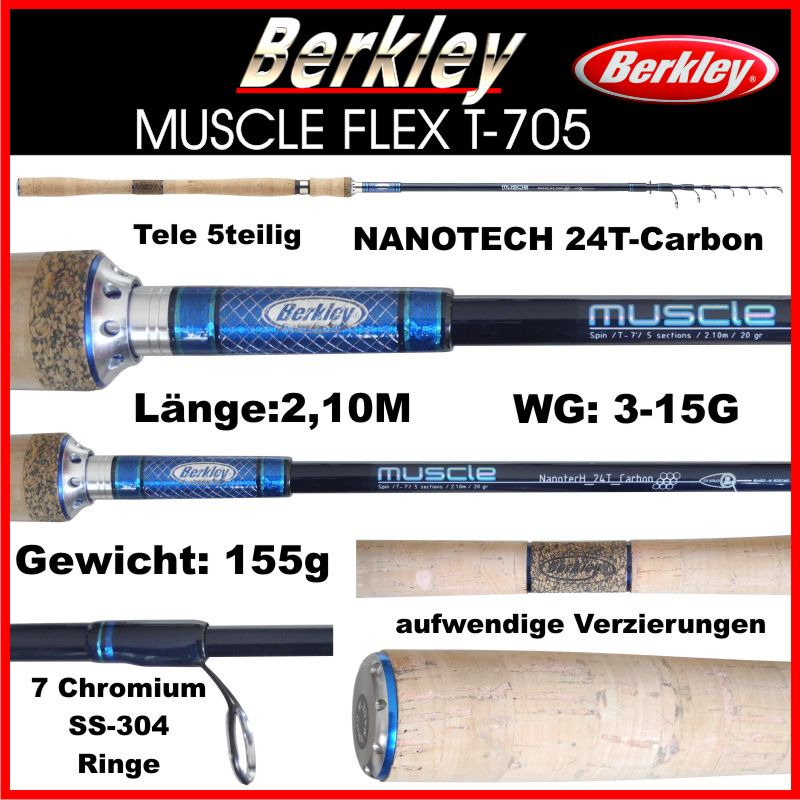 BERKLEY-MUSCLE-FLEX-PROFI-SPINN-RUTE-NANOTECH-IM-8-CARBON-NACH-WAHL
