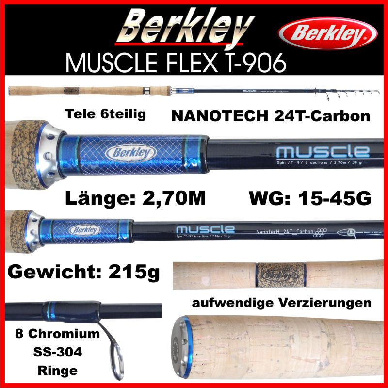 BERKLEY-MUSCLE-FLEX-PROFI-SPINN-RUTE-NANOTECH-IM-8-CARBON-NACH-WAHL