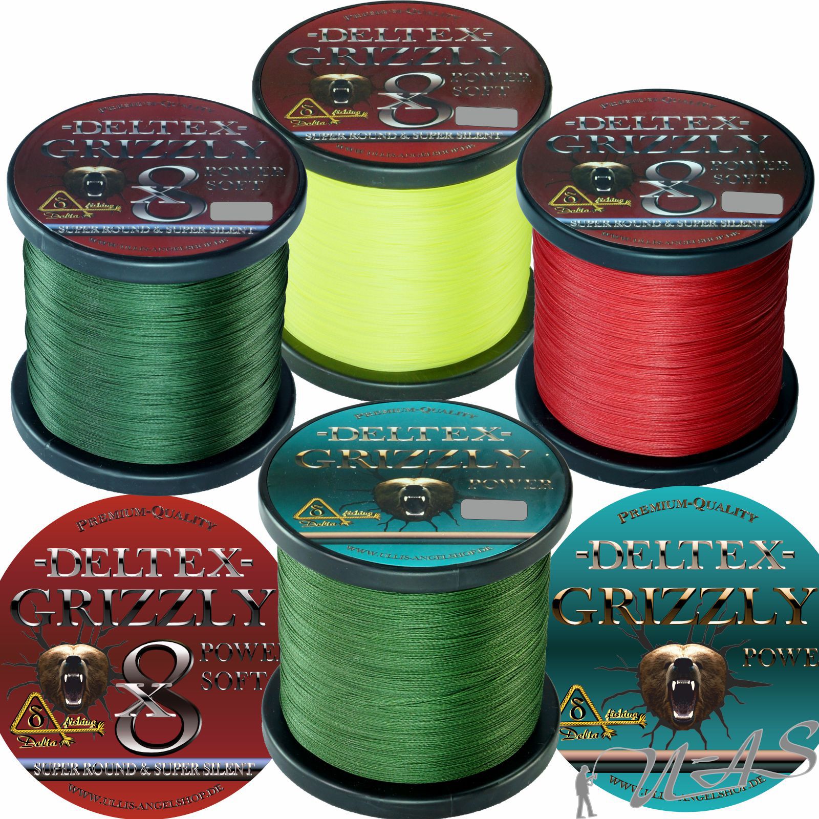 DELTEX GRIZZLY 300 & 1000M 4 & 8 fach Geflochtene Angelschnur Hi  Performance Kva | eBay.de