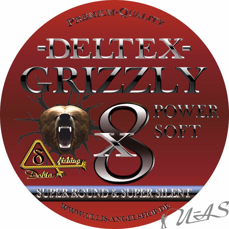 DELTEX GRIZZLY Grün 0.06mm 9,80kg 300M 8 fach Geflochtene Hi Tech Angelschnur 