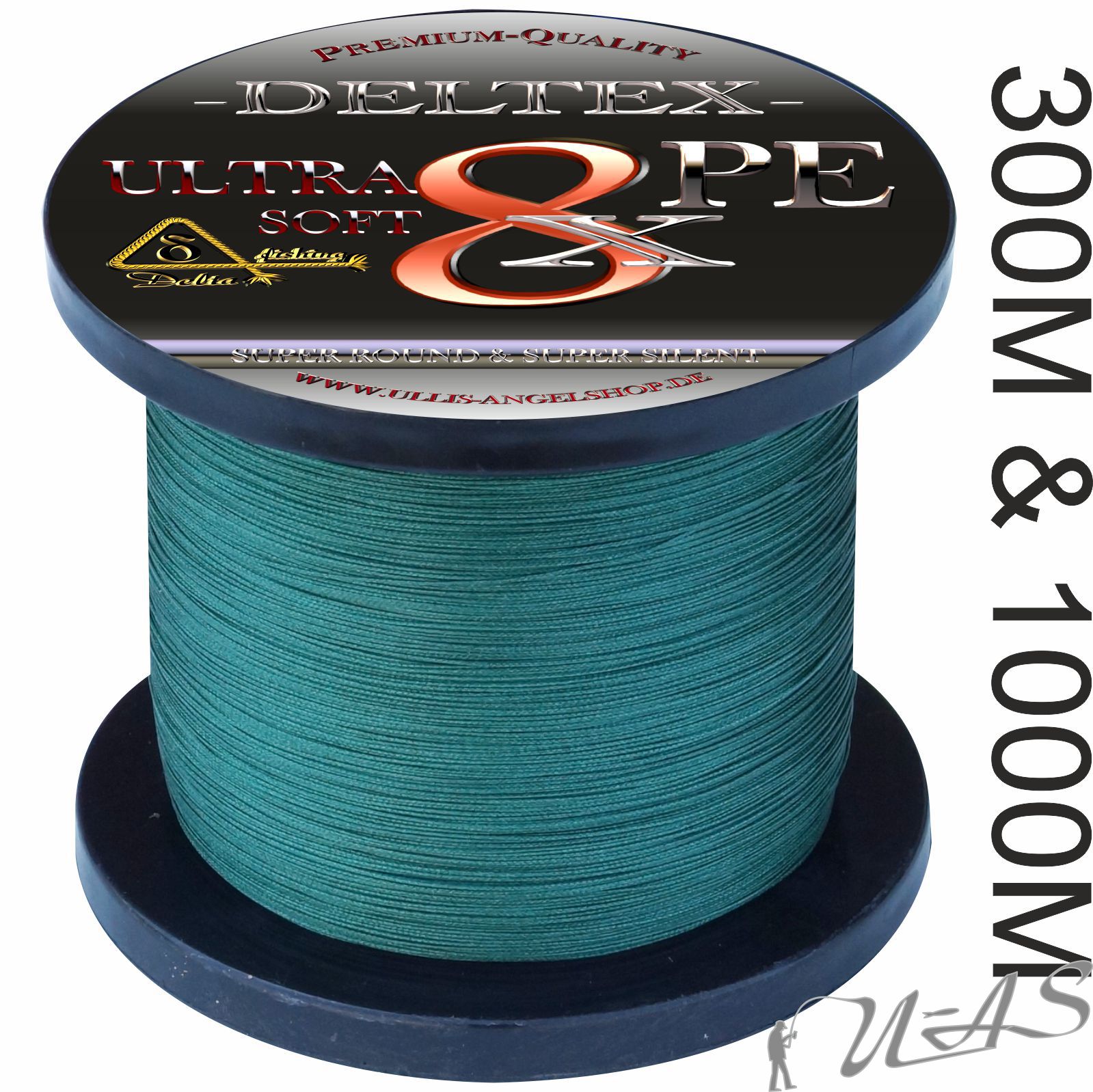 Deltex Ultra Soft Grn 300M & 1000M 8 Fach Rund Geflochtene Angelschnur Sha  | eBay.de