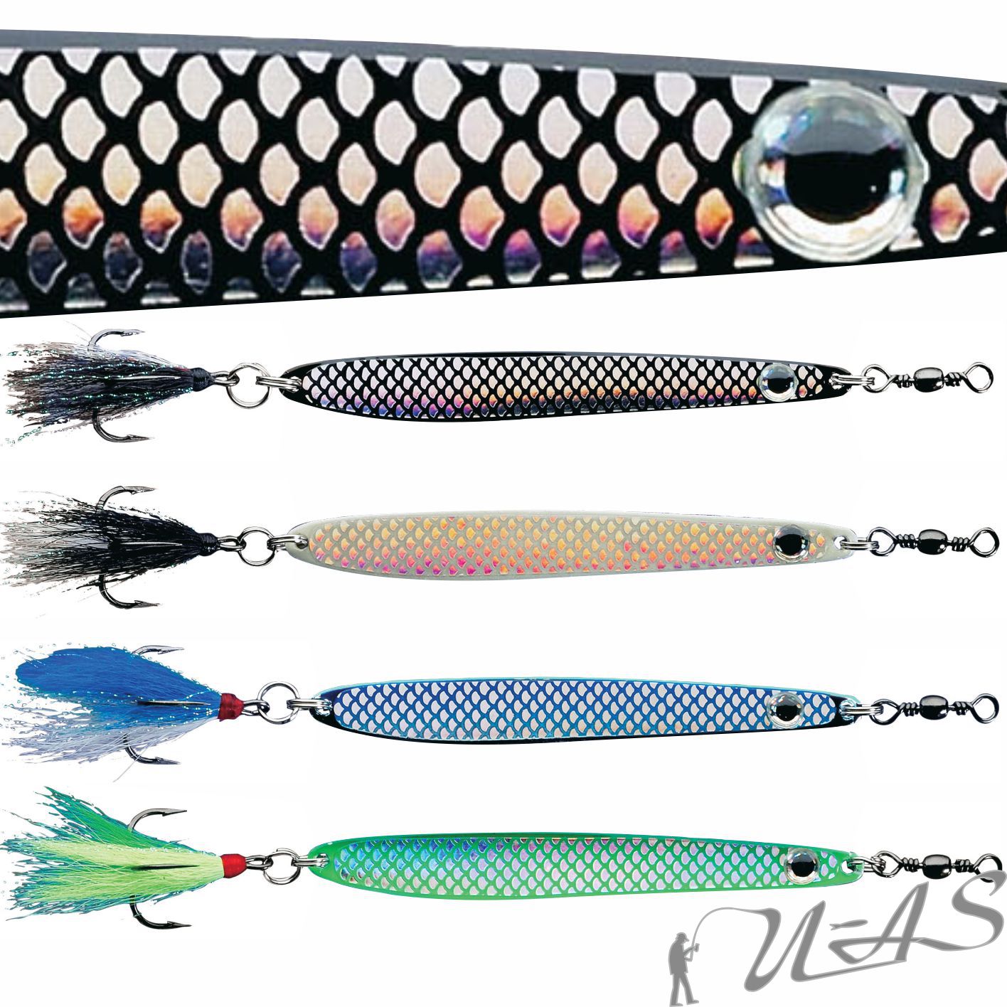 DAM 10 Stück FZ Dressed Seatrout Meerforellenblinker Blau-Silber 28g 5063-028