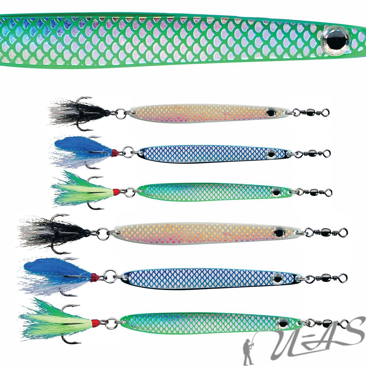 Delta Fishing Qualitäts Octopus Blinker Leuchtgrün 10CM 35G 5101036 Sha